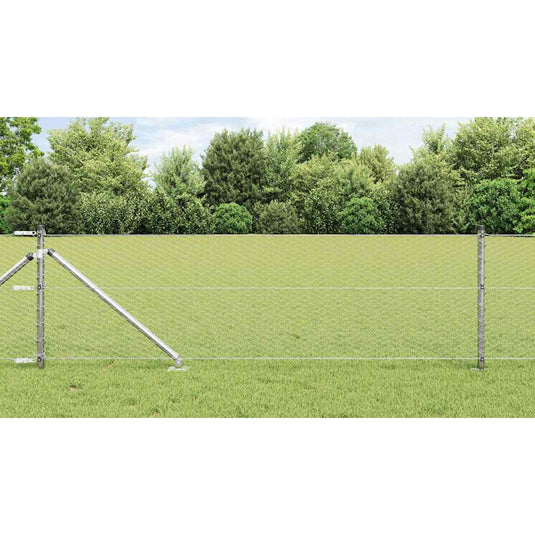 Vidaxl afrasteringspaal zilver 10 x 0,6 m (25 mm gaas) staal