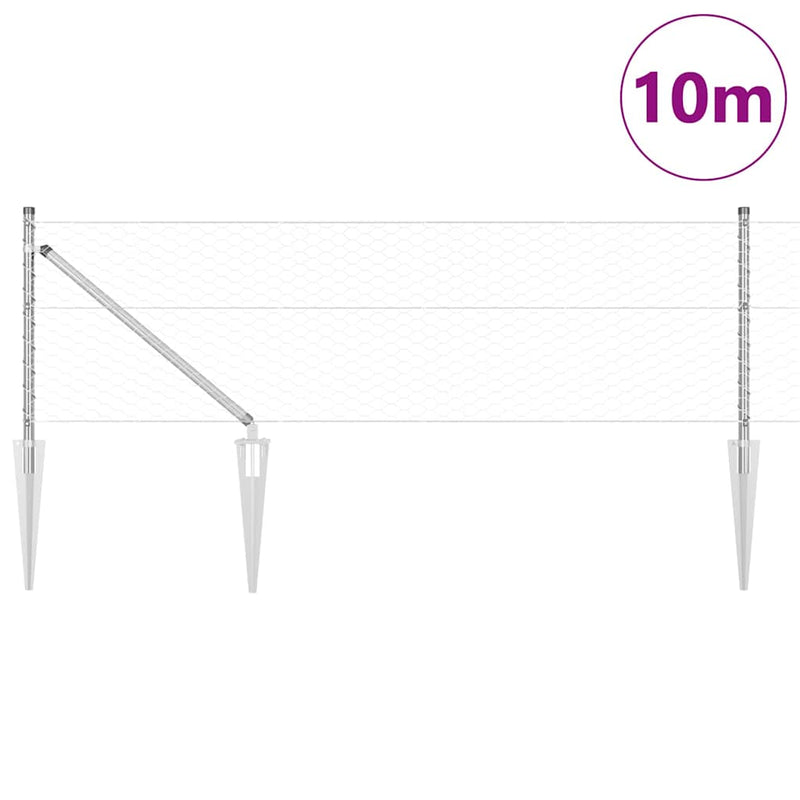 Load image into Gallery viewer, Vidaxl afrasteringspaal zilver 10 x 0,6 m (36 mm gaas) staal
