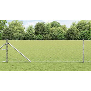 Vidaxl afrasteringspaal zilver 10 x 0,6 m (50 mm gaas) staal