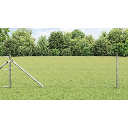 Vidaxl afrasteringspaal zilver 10 x 0,6 m (50 mm gaas) staal