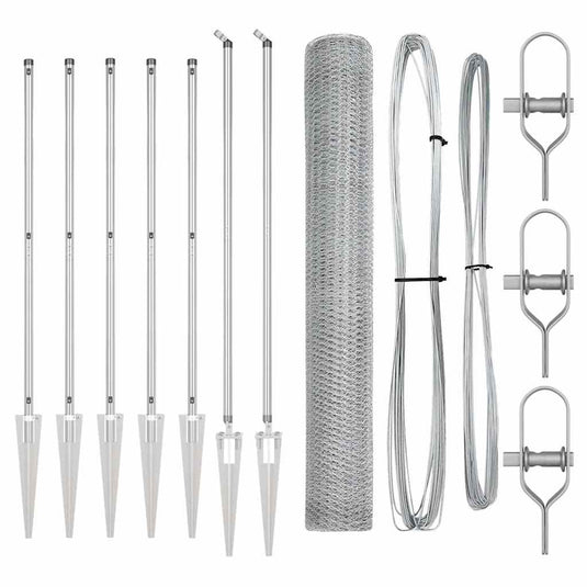 Vidaxl afrasteringspaal zilver 10 x 1,2 m (25 mm gaas) staal