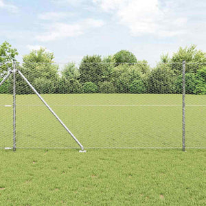 Vidaxl afrasteringspaal zilver 10 x 1,4 m (25 mm gaas) staal