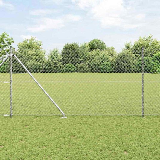 Vidaxl afrasteringspaal zilver 10 x 1,4 m (25 mm gaas) staal