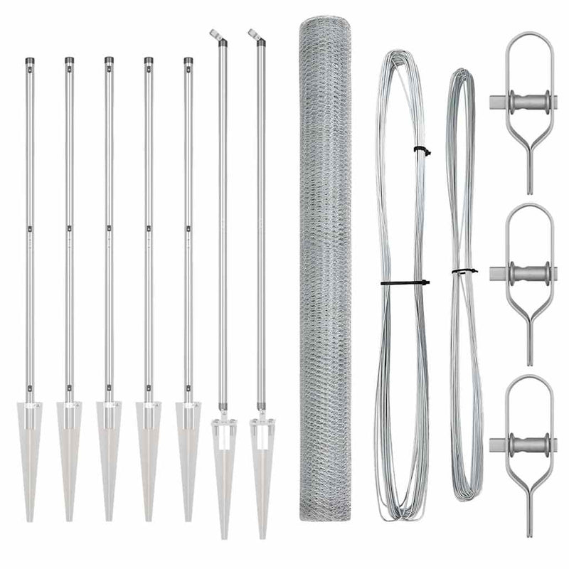 Load image into Gallery viewer, Vidaxl afrasteringspaal zilver 10 x 1,5 m (25 mm gaas) staal
