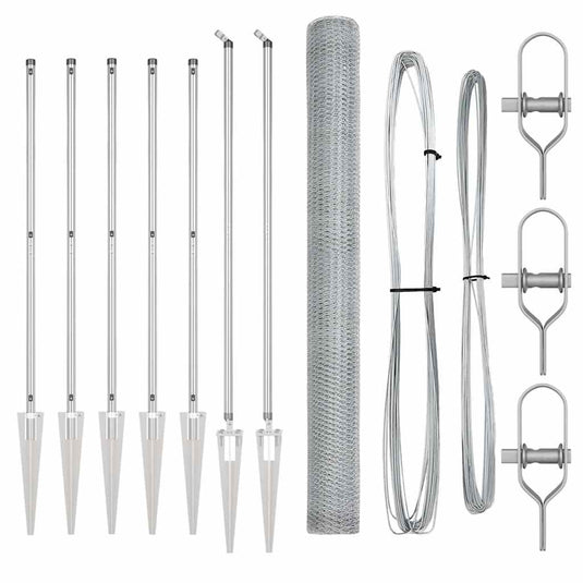 Vidaxl afrasteringspaal zilver 10 x 1,5 m (25 mm gaas) staal