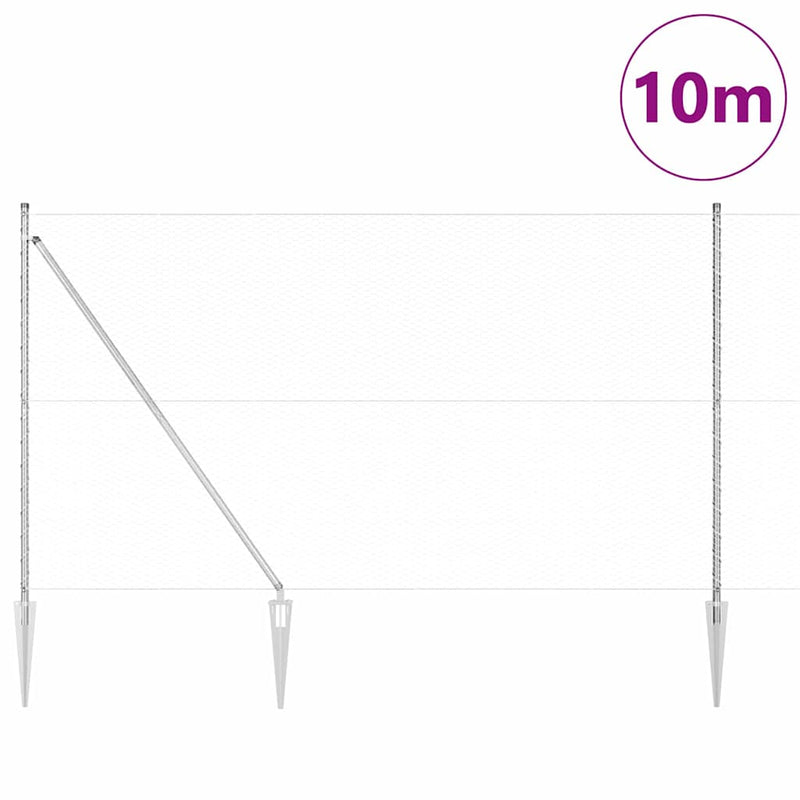 Load image into Gallery viewer, Vidaxl afrasteringspaal zilver 10 x 1,5 m (25 mm gaas) staal
