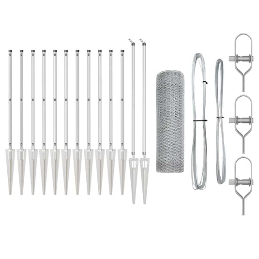Vidaxl afrasteringspaal zilver 25 x 0,8 m (13 mm gaas) staal