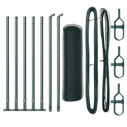 Vidaxl afrasteringspaal groen 10 x 0,4 m (25 mm gaas) staal en pvc
