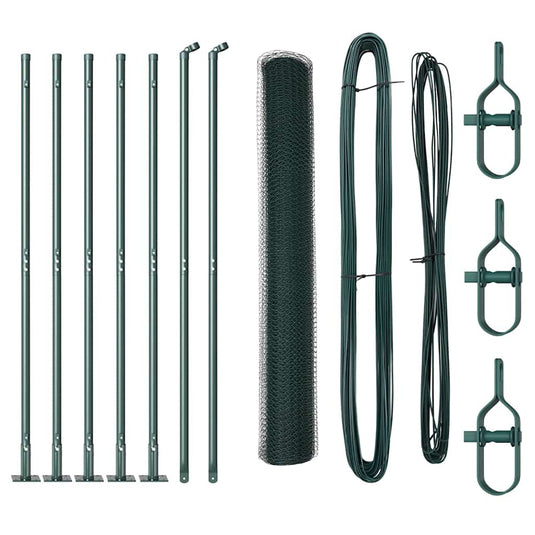 Vidaxl afrasteringspaal groen 10 x 0,8 m (25 mm gaas) staal en pvc