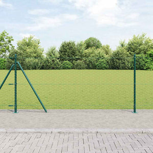 Vidaxl afrasteringspaal groen 10 x 0,8 m (50 mm gaas) staal en pvc
