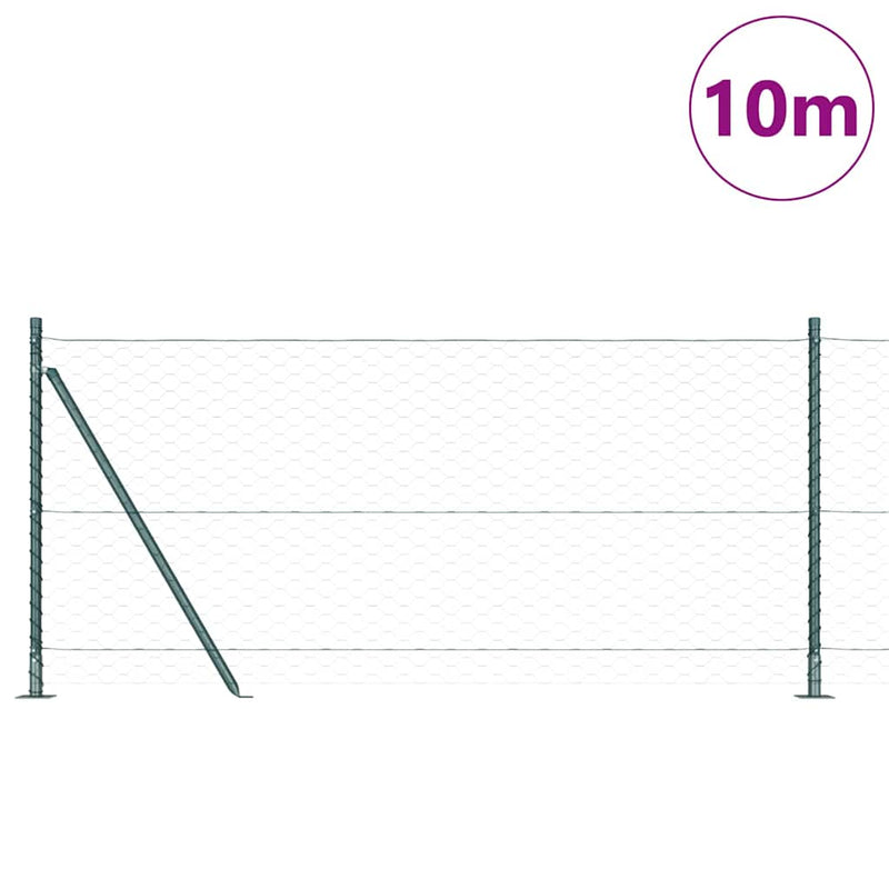 Load image into Gallery viewer, Vidaxl afrasteringspaal groen 10 x 0,8 m (50 mm gaas) staal en pvc
