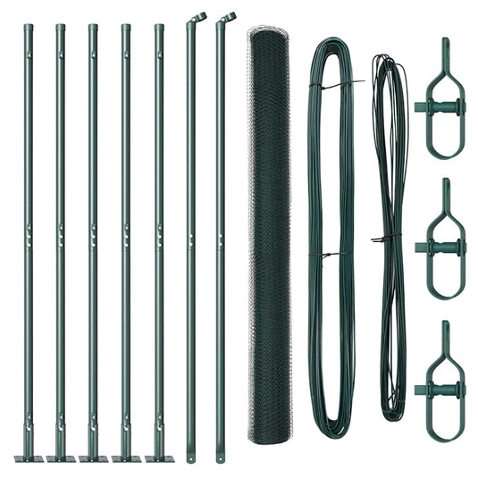 Vidaxl afrasteringspaal groen 10 x 1,5 m (13 mm gaas) staal en pvc