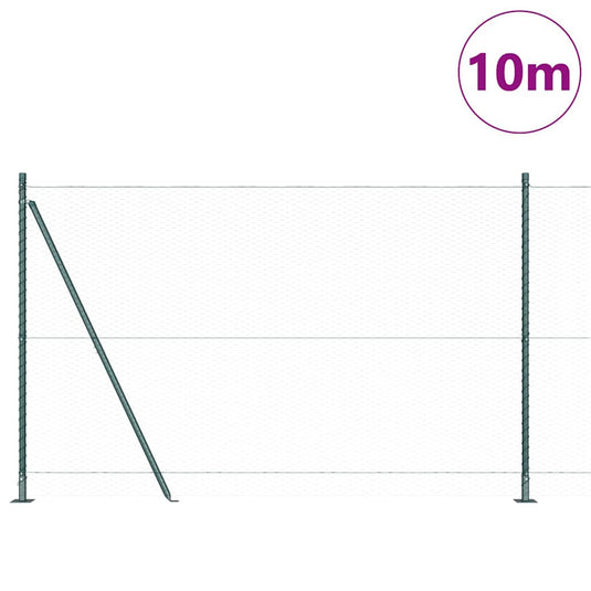 Vidaxl afrasteringspaal groen 10 x 1,5 m (25 mm gaas) staal en pvc