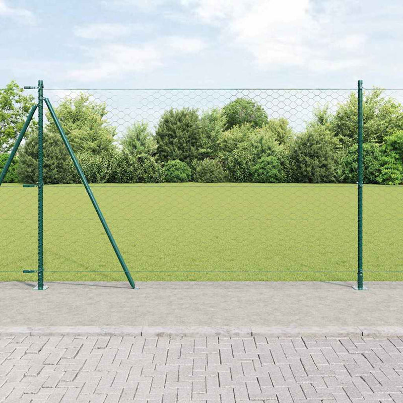Load image into Gallery viewer, Vidaxl afrasteringspaal groen 10 x 1,6 m (50 mm gaas) staal en pvc

