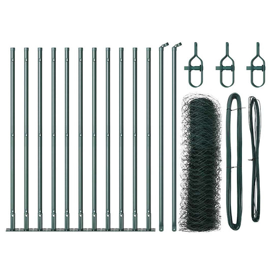 Vidaxl afrasteringspaal groen 25 x 0,4 m (50 mm gaas) staal en pvc