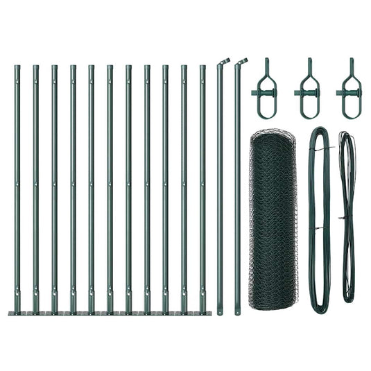Vidaxl afrasteringspaal groen 25 x 0,6 m (13 mm gaas) staal en pvc