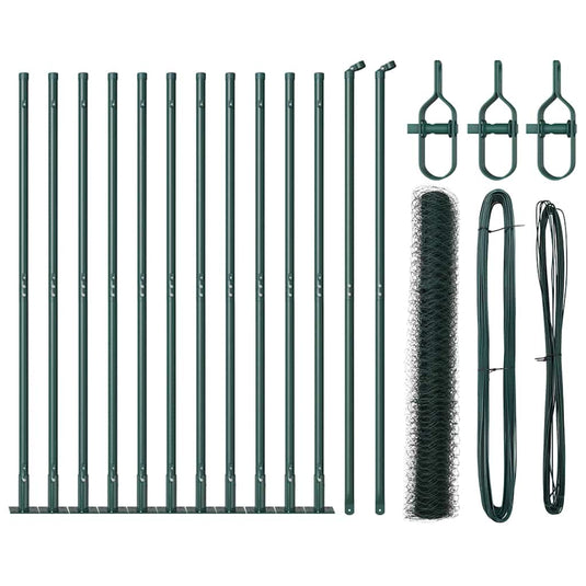 Vidaxl afrasteringspaal groen 25 x 0,8 m (36 mm gaas) staal en pvc
