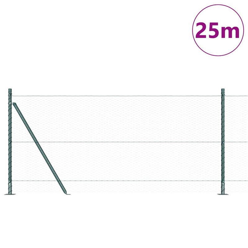 Load image into Gallery viewer, Vidaxl afrasteringspaal groen 25 x 1 m (25 mm gaas) staal
