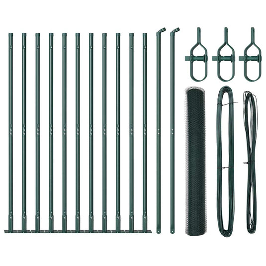 Vidaxl afrasteringspaal groen 25 x 1,2 m (25 mm gaas) staal