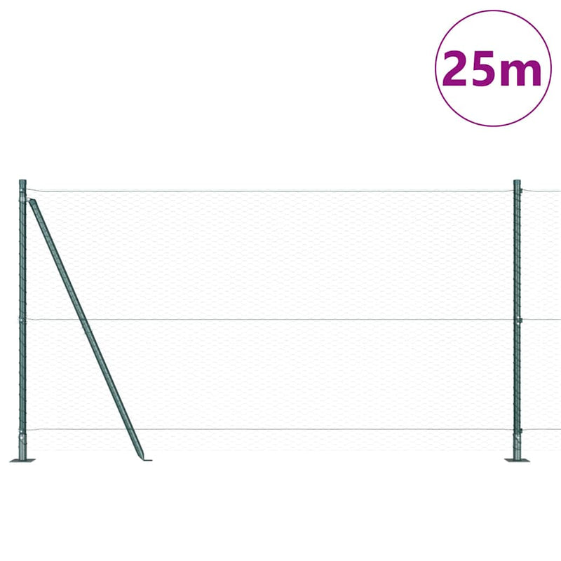 Afbeelding laden in galerijviewer, Vidaxl afrasteringspaal groen 25 x 1,2 m (25 mm gaas) staal
