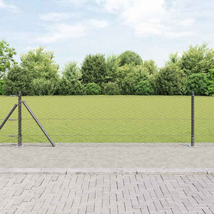 Vidaxl afrasteringspaal grijs 25 x 0,5 m (36 mm gaas) staal
