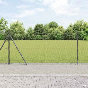 Vidaxl afrasteringspaal grijs 25 x 1 m (36 mm gaas) staal