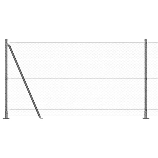 Vidaxl afrasteringspaal grijs 25 x 1,2 m (25 mm gaas) staal