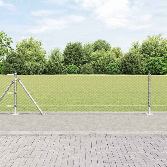 Vidaxl afrasteringspaal zilver 10 x 0,4 m (25 mm gaas) staal
