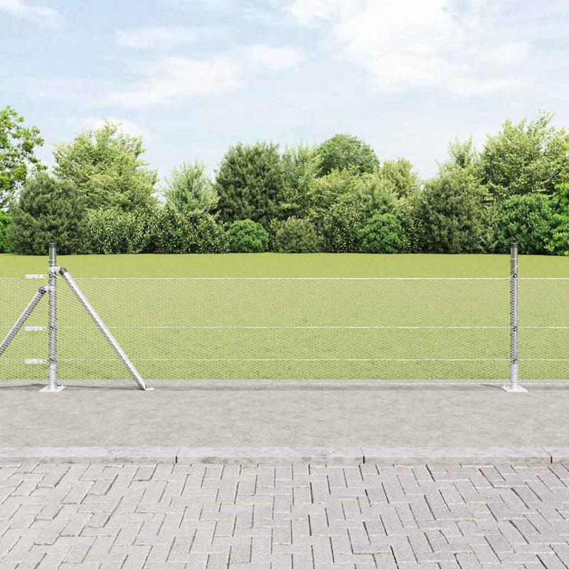 Load image into Gallery viewer, Vidaxl afrasteringspaal zilver 10 x 0,5 m (13 mm gaas) staal
