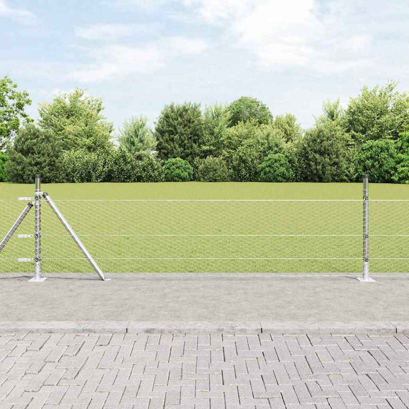 Load image into Gallery viewer, Vidaxl afrasteringspaal zilver 10 x 0,5 m (25 mm gaas) staal
