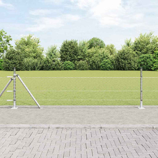 Vidaxl afrasteringspaal zilver 10 x 0,5 m (25 mm gaas) staal