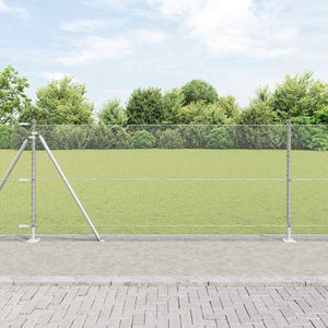 Vidaxl afrasteringspaal zilver 10 x 0,8 m (13 mm gaas) staal