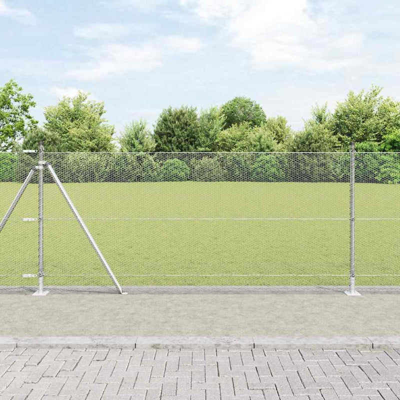 Load image into Gallery viewer, Vidaxl afrasteringspaal zilver 10 x 0,8 m (13 mm gaas) staal
