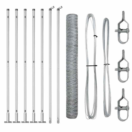 Vidaxl afrasteringspaal zilver 10 x 0,8 m (50 mm gaas) staal