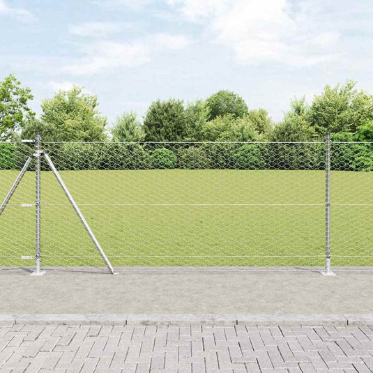 Vidaxl afrasteringspaal zilver 10 x 1 m (36 mm gaas) staal