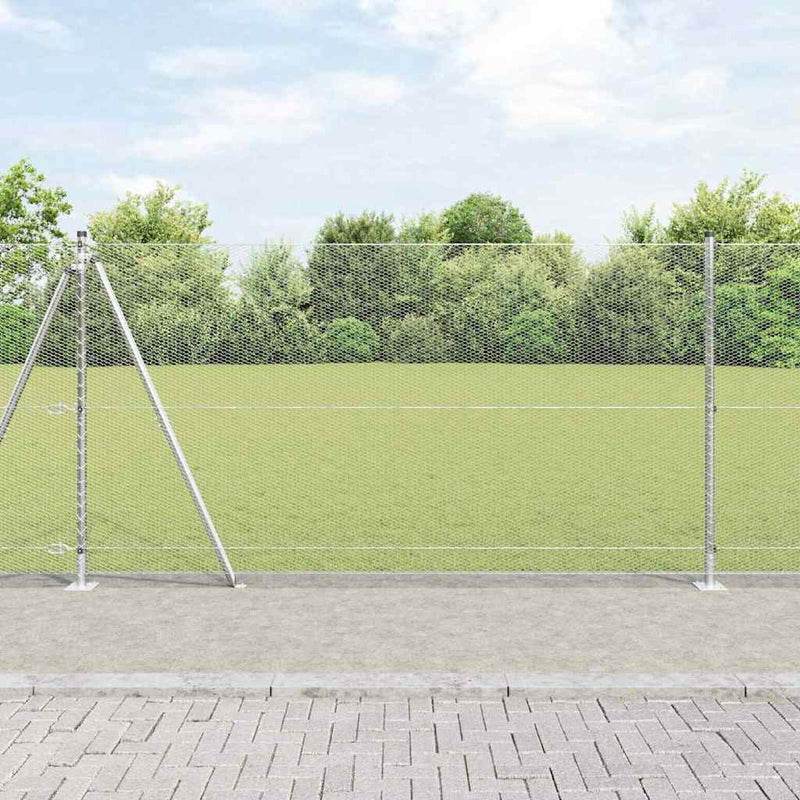Load image into Gallery viewer, Vidaxl afrasteringspaal zilver 10 x 1,2 m (13 mm gaas) staal
