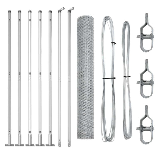 Vidaxl afrasteringspaal zilver 10 x 1,2 m (25 mm gaas) staal