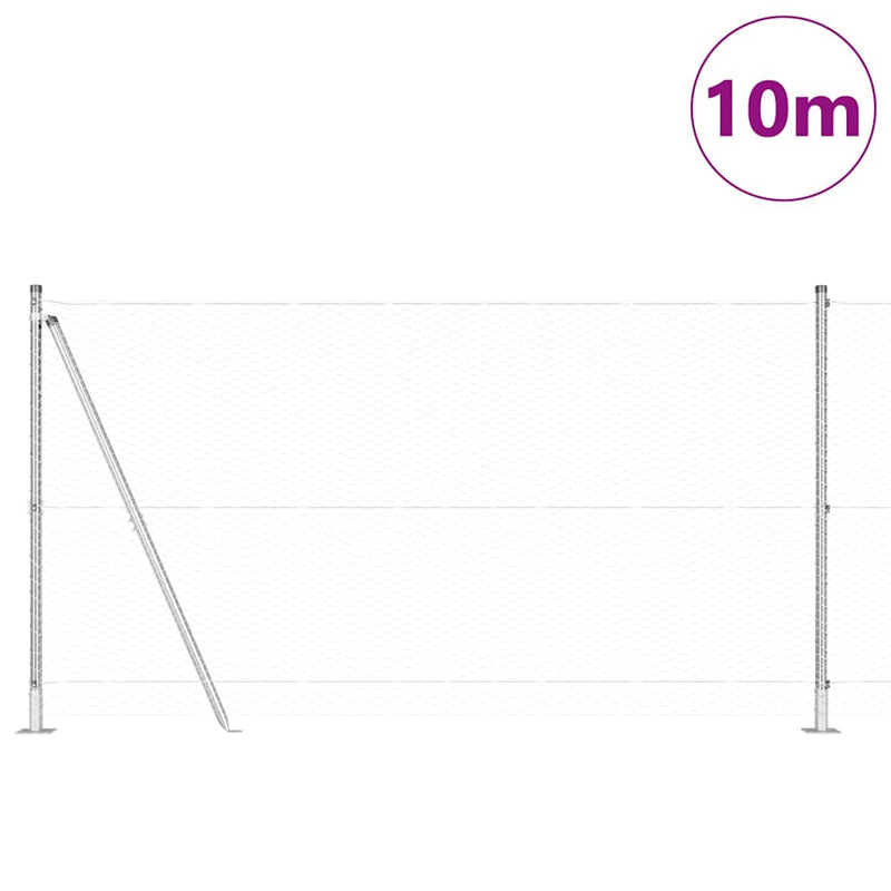Load image into Gallery viewer, Vidaxl afrasteringspaal zilver 10 x 1,2 m (25 mm gaas) staal
