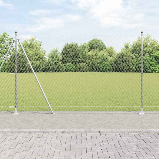 Vidaxl afrasteringspaal zilver 10 x 1,4 m (25 mm gaas) staal