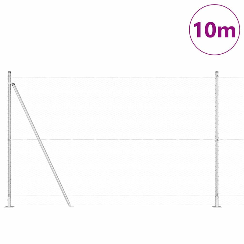 Load image into Gallery viewer, Vidaxl afrasteringspaal zilver 10 x 1,4 m (25 mm gaas) staal
