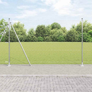 Vidaxl afrasteringspaal zilver 10 x 1,4 m (50 mm gaas) staal