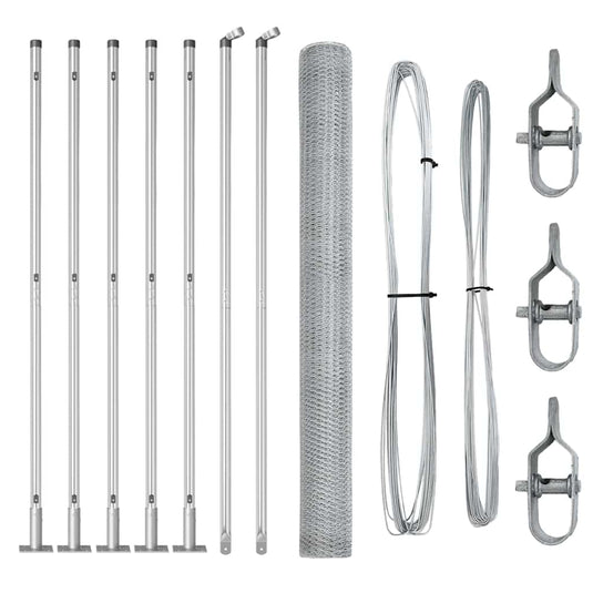 Vidaxl afrasteringspaal zilver 10 x 1,6 m (25 mm gaas) staal