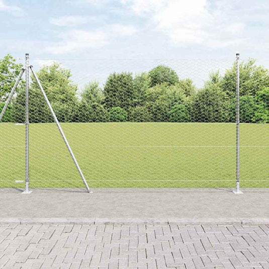 Vidaxl afrasteringspaal zilver 10 x 1,6 m (36 mm gaas) staal