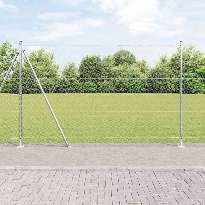 Load image into Gallery viewer, Vidaxl afrasteringspaal zilver 10 x 1,6 m (36 mm gaas) staal
