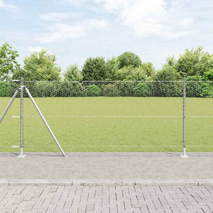 Vidaxl afrasteringspaal zilver 25 x 0,8 m (25 mm gaas) staal