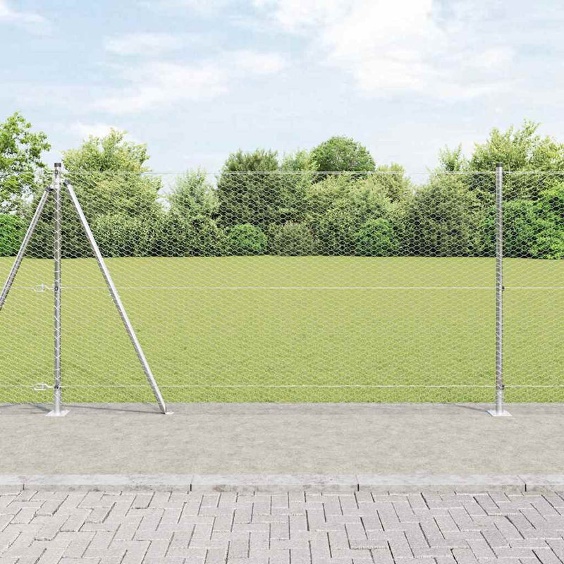 Load image into Gallery viewer, Vidaxl afrasteringspaal zilver 25 x 1,2 m (25 mm gaas) staal
