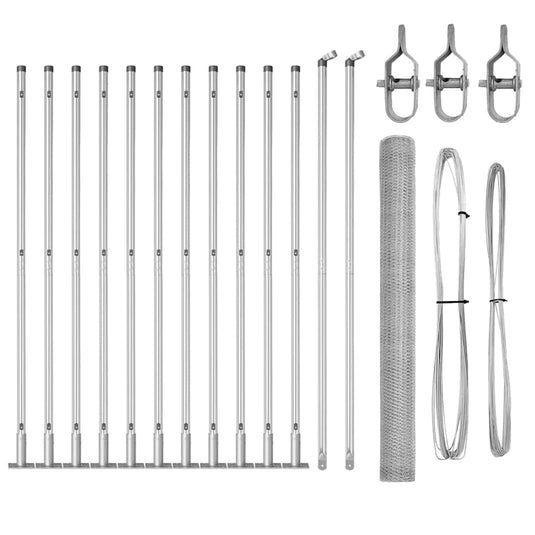Vidaxl afrasteringspaal zilver 25 x 1,4 m (25 mm gaas) staal