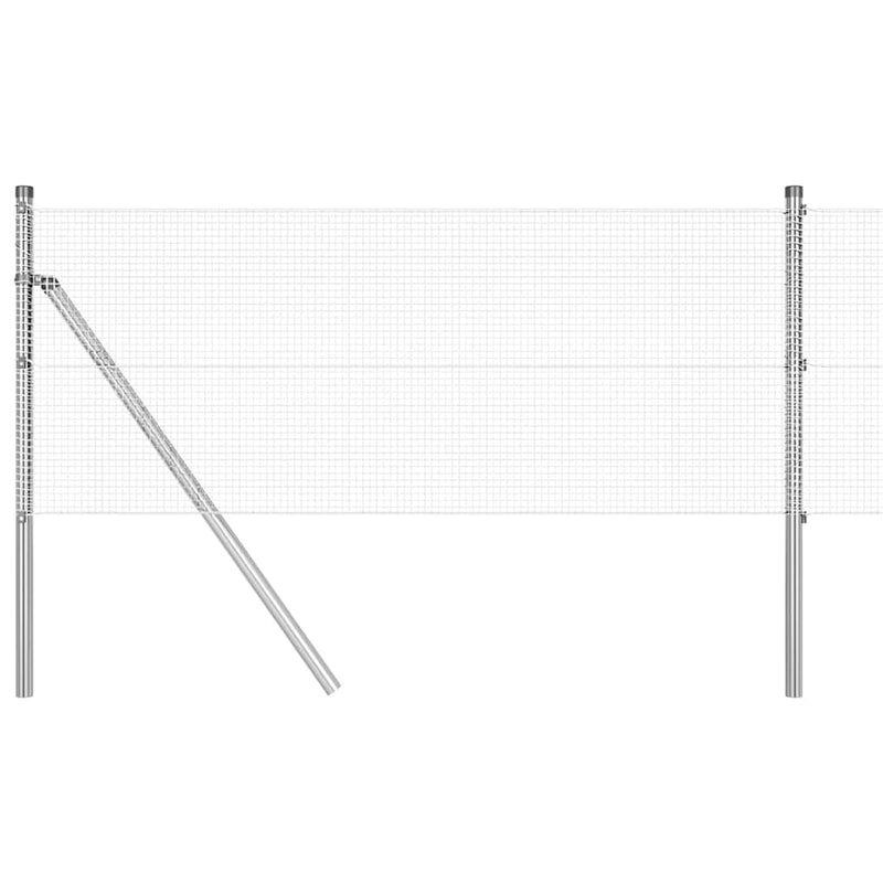 Afbeelding laden in galerijviewer, Vidaxl afrasteringspaal zilver 10 x 0,5 m (12 x 12 mm mesh) staal
