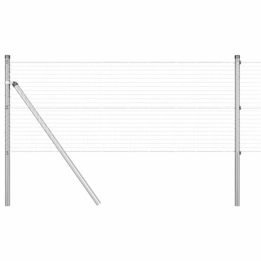 Vidaxl afrasteringspaal zilver 10 x 0,5 m (25 x 25 mm gaas) staal