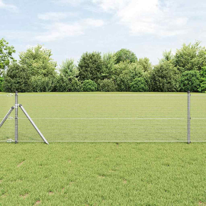 Load image into Gallery viewer, Vidaxl afrasteringspaal zilver 10 x 0,6 m (16 x 16 mm gaas) staal
